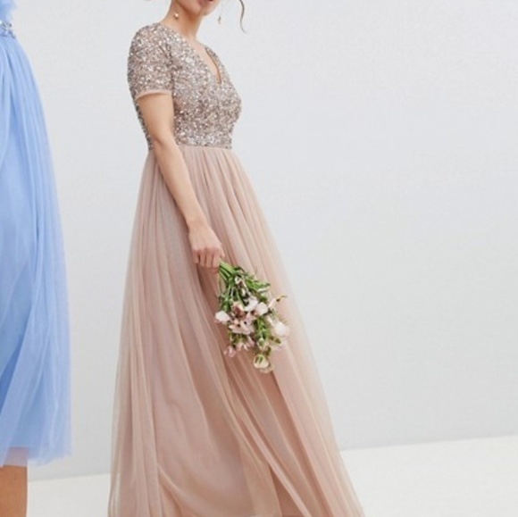 asos sequin bridesmaid dress